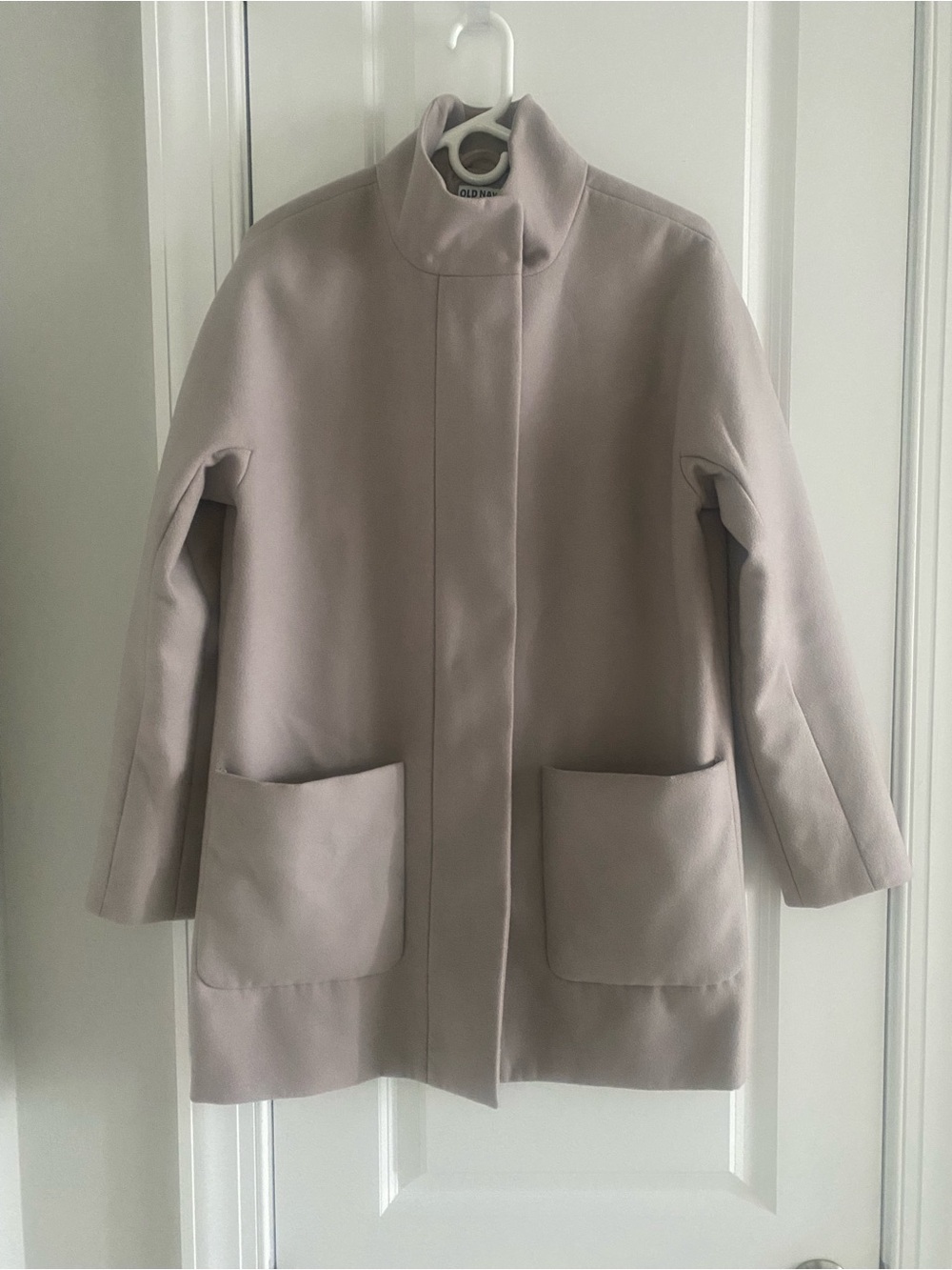 Old Navy Women's Blanket Coat w/Funnel Neck Taupe Color SZ M Zip Close